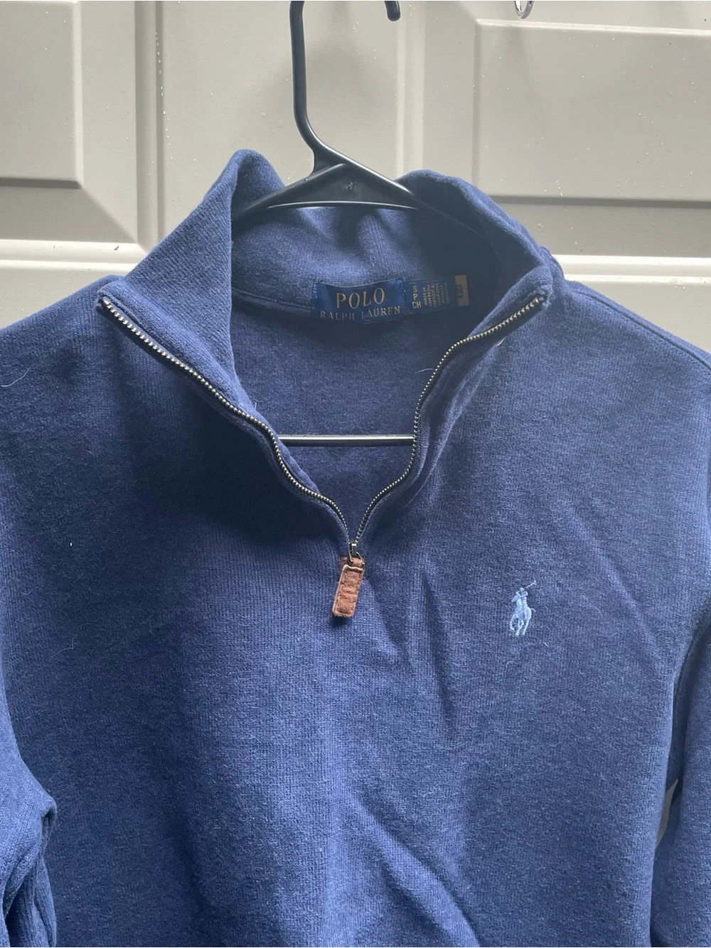 Polo Ralph Lauren blue partial zip pullover top Men Small Like new